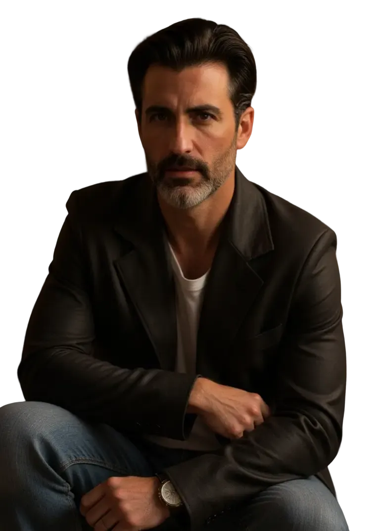 cinematic studio atmosphere with dramatic lighting, film camera, and creative team collaboration.