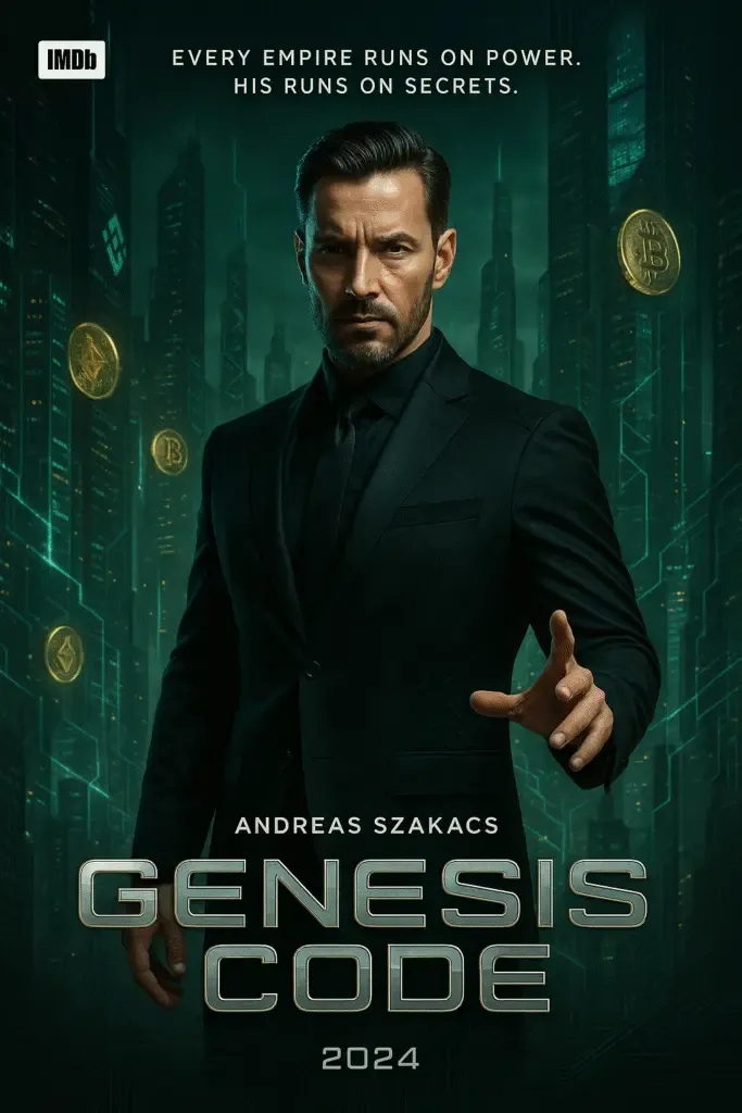 Poster of Genesis Code featuring Andreas Szakacs as Victor Kaine in a futuristic thriller about technology and morality